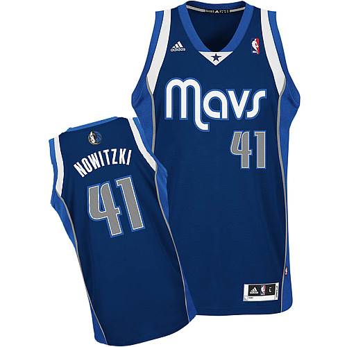  NBA Dallas Mavericks 41 Dirk Nowitzki New Revolution 30 Swingman Alternate Blue Jersey